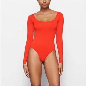 SKIMS Jelly Sheer Long Sleeve Scoop Neck Bodysuit NWT
